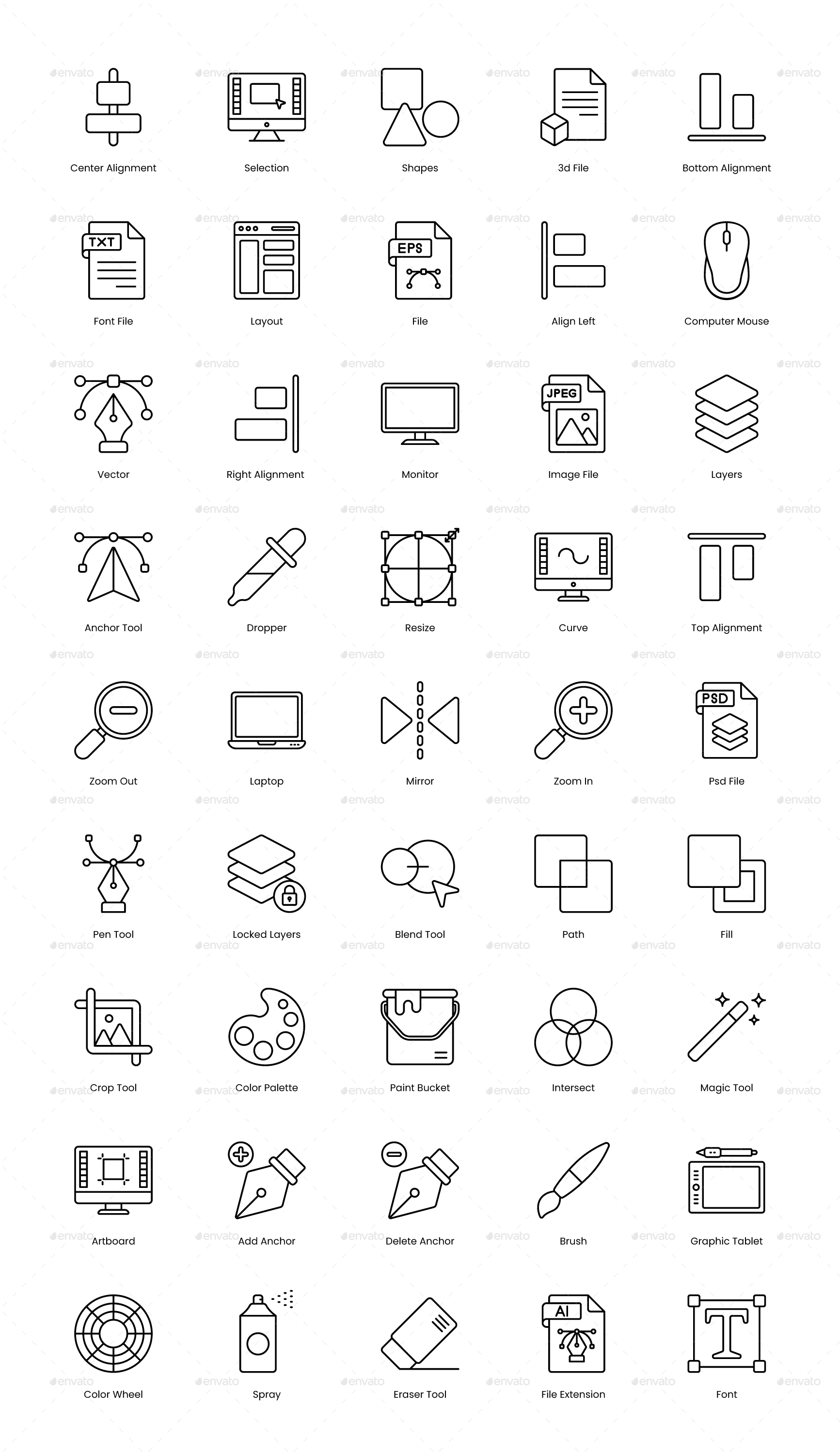 Graphic Design Icons Set by trianglesquad | GraphicRiver