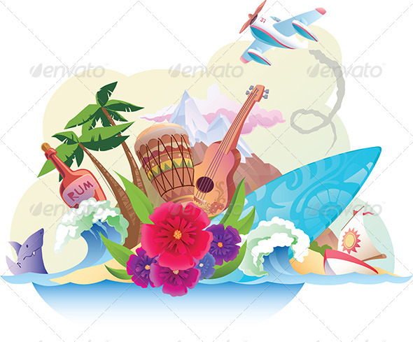 Tropical Island - Travel Conceptual