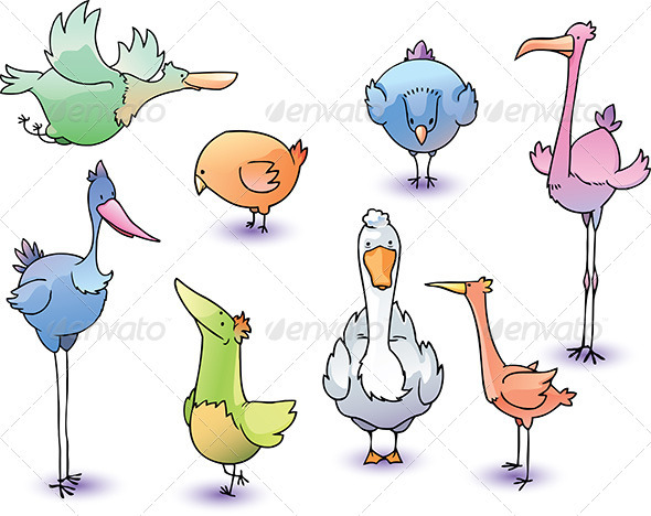 Cartoon Birds - Animals Characters