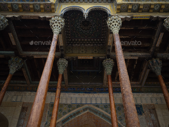 Ornamental columns of oriental mosque