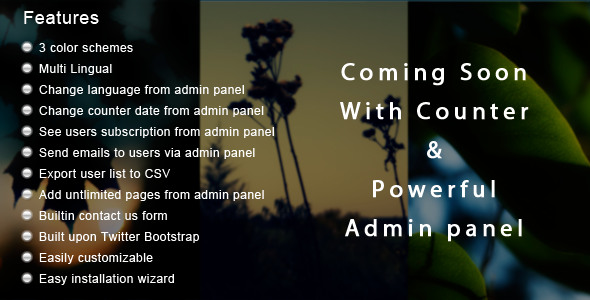 Coming Soon App With Admin Panel - CodeCanyon Item for Sale