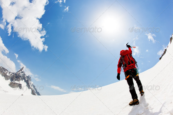 Reaching the summit - Stock Photo - Images