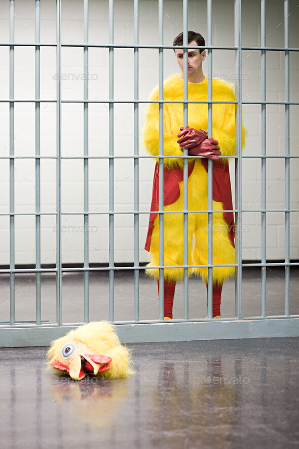 Prisoner in chicken suit