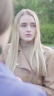 Vertical Video of a Young Skinny Girl in the Park alt