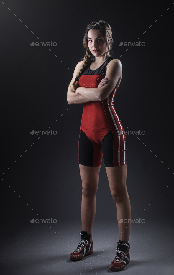Portrait of a female wrestler