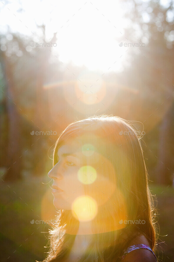 Teen in sunset - Stock Photo - Images