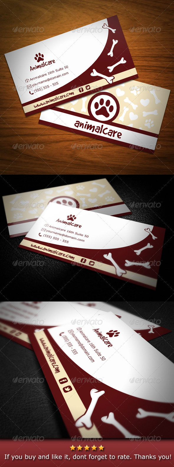 Animal Care Business Card - Industry Specific Business Cards