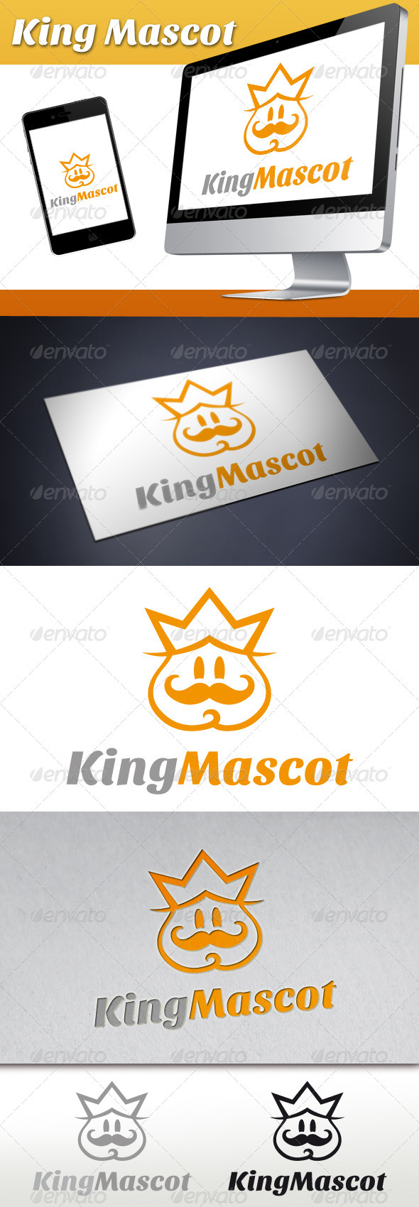King Mascot Logo - Humans Logo Templates