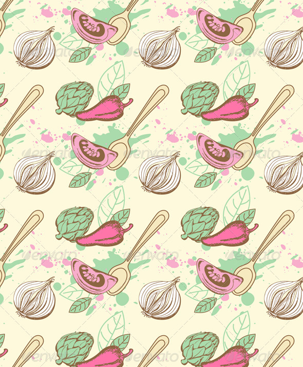 Seamless Pattern with Vegetables - Patterns Decorative