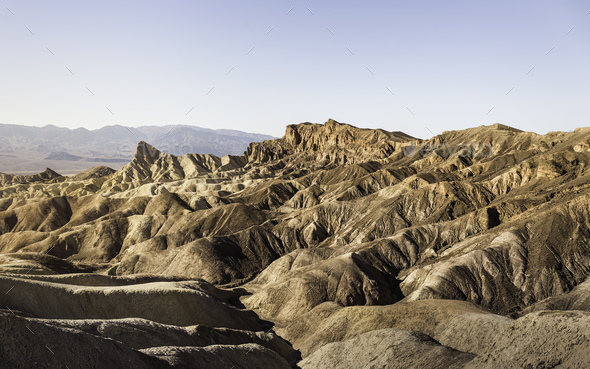 Zabriskie Point rock formation landscape in Death Valley National Park, California, USA