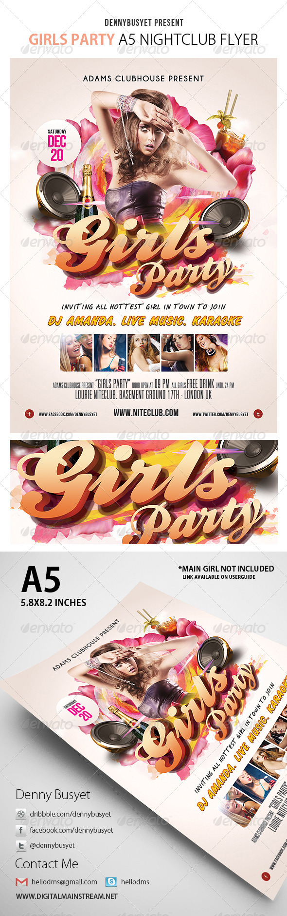 Girls Party Flyer Template - Events Flyers