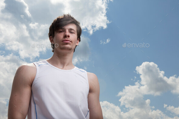 Portrait of a male runner - Stock Photo - Images