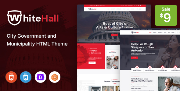 Extraordinary White Hall - Municipal and Government HTML Template