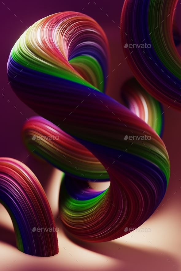 Abstract colorful background, wavy rainbow pride colors surface with stripes. Curved splashes - Stock Photo - Images