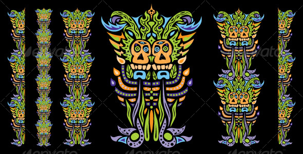 Psychedelic ornament element - Decorative Vectors