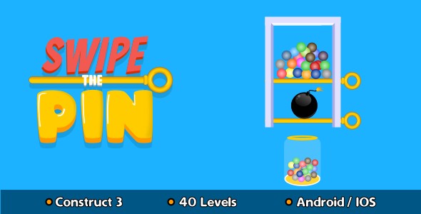Swipe The Pin - HTML5 Game (Construct 3)