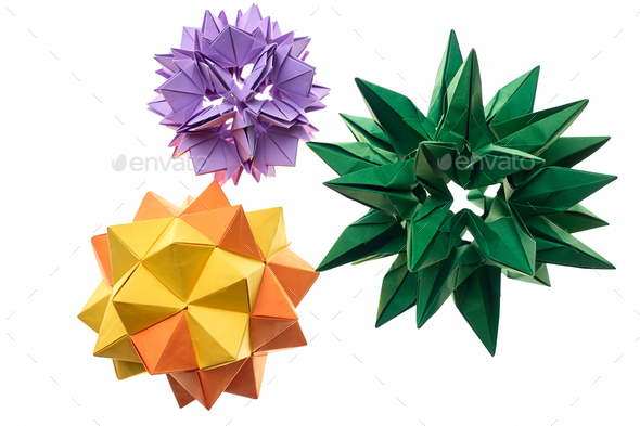 Stars and flowers origami models