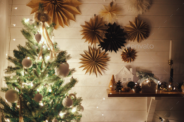 Tree Topper for Christmas.straw Stars.scandinavian Ornament.festive Decor  of a Xmas Tree. 