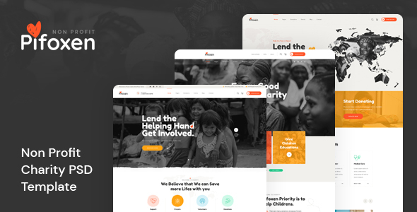 Pifoxen - Non Profit Charity PSD Template