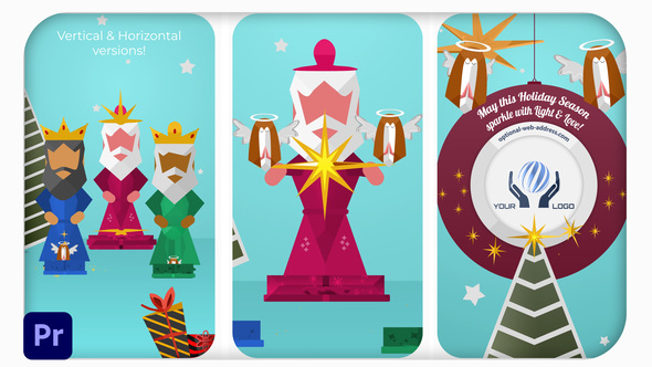 3 Wise Men - Christmas Greetings Cards - Vertical & Horizontal