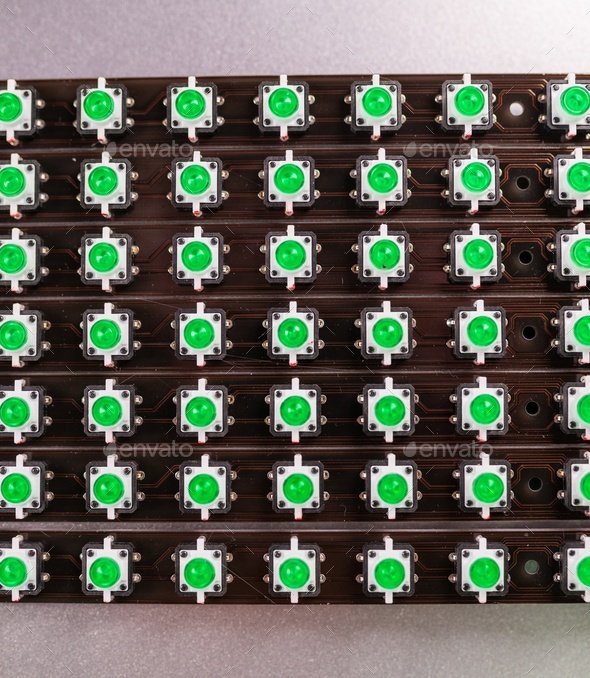 Panel of LED light indicators is in the production