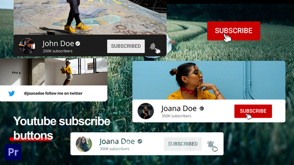 Youtube Subscribe Buttons | For Premiere Pro
