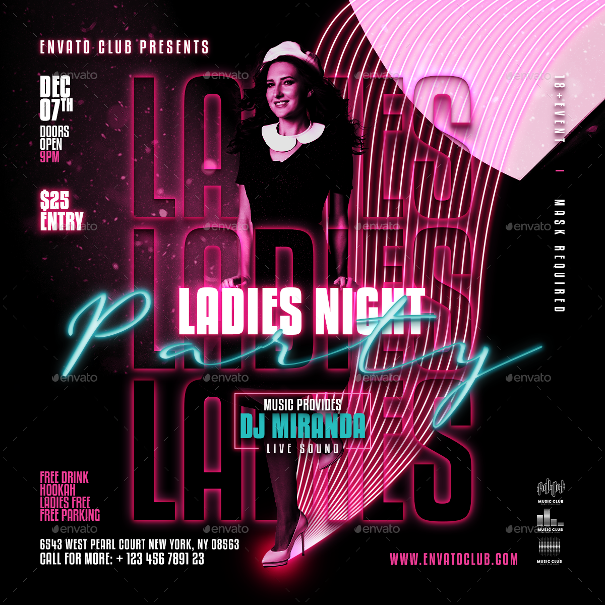 Ladies Night Party Flyer Print Templates Graphicriver