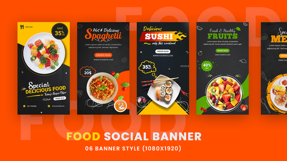 Food Promo Stories – Instagram Stories Pack Product Promo template preview