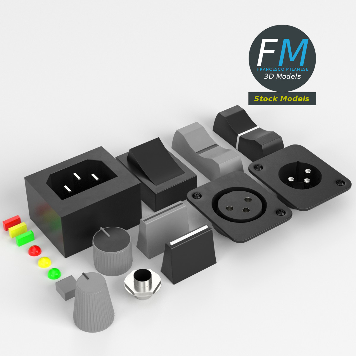 Audio mixer parts by 3DOcean