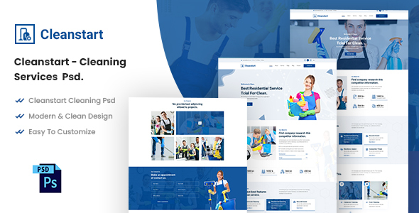 Cleanstart - Cleaning Services Psd Templates