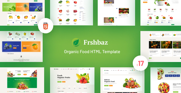Exceptional Frshbaz - Organic food HTML Template