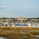 View of the Woods Bridge turning in Beaufort, South Carolina with boats in the foreground. - PhotoDune Item for Sale