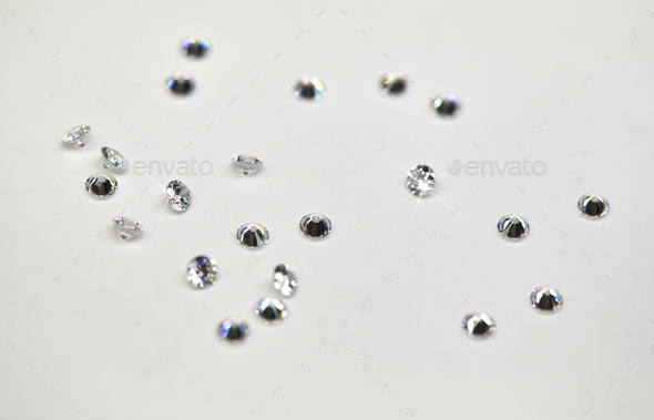 Jewelry production. Scattered diamonds