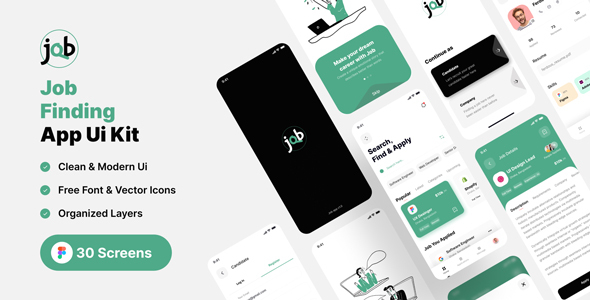 JQB - Job Finding App Figma UI Template by pixency | ThemeForest