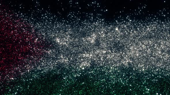 Palestine Flag With Abstract Particles