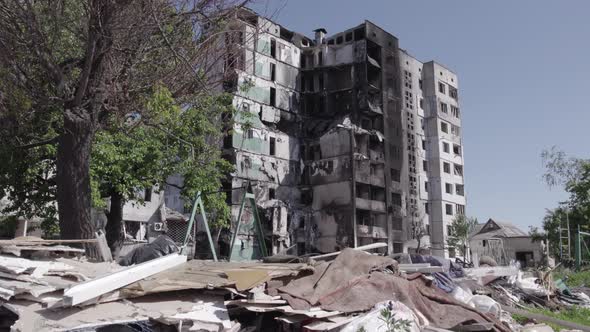 War in Ukraine  Destroyed Building in Borodyanka Bucha District alt