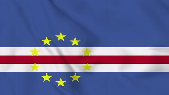 Cape Verde  flag seamless closeup waving animation. Vd 2057