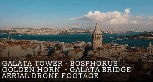 Galata And Bosphorus Aerial Drone Footage Collection