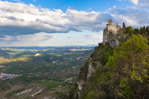 Castle in San Marino - La Cesta or Fratta - Stock Photo - Images