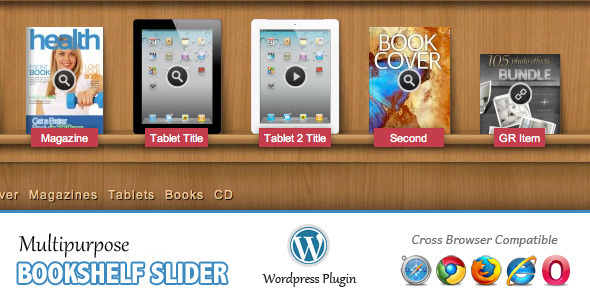 Multipurpose Bookshelf Slider - Wordpress Plugin