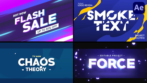 Cartoon Title Logo Animations Pack [After Effects]