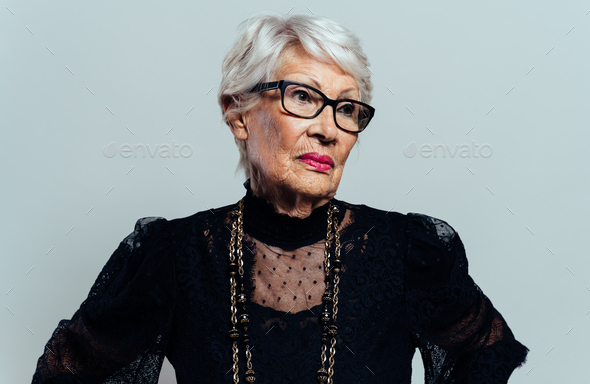 image of a beautiful and elegant old woman Stock Photo by ...