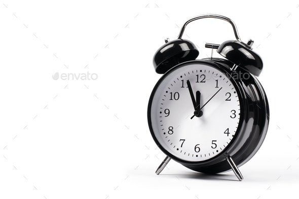 Black alarm clock - Stock Photo - Images