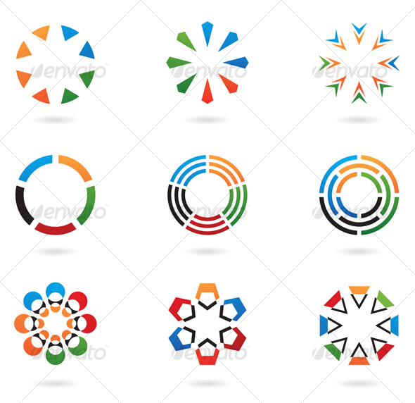 Colourful Abstract Icons and Design Elements - Abstract Icons