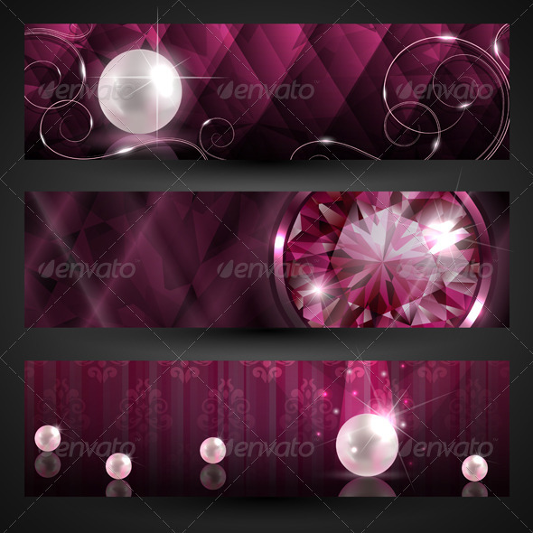 Jewellery banners set - Backgrounds Decorative
