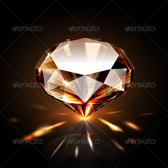 Amber colored diamond - Man-made Objects Objects