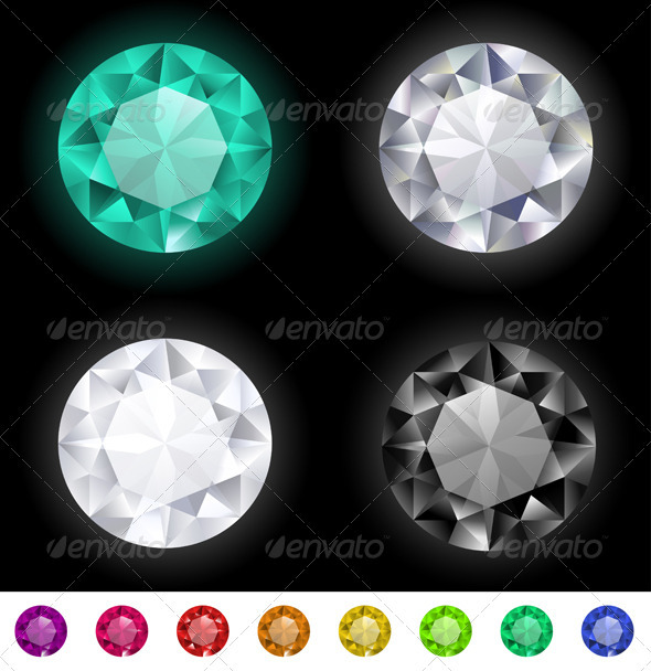 Colorful gemstones set - Man-made Objects Objects