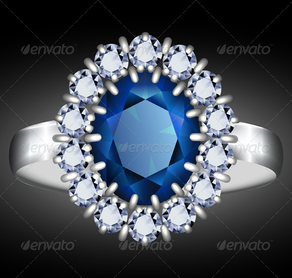 Sapphire ring illustration - Man-made Objects Objects