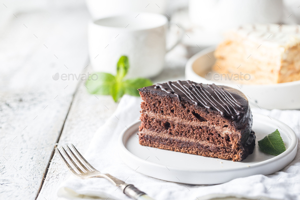 Delicious chocolate Prague cake