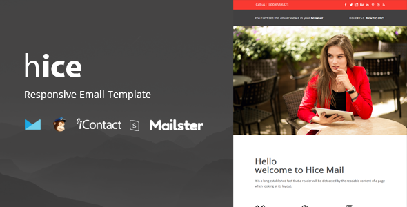 Hice Mail - Responsive E-mail Template + Online Access + Mailster + MailChimp